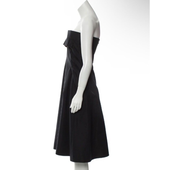 ★Org.$1490 JIL SANDER Strapless A-Line Dress Black 36★ - Picture 2 of 9